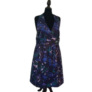 NWT Eloquii Halter Dress 18W Purple Multicolor Floral Dress
